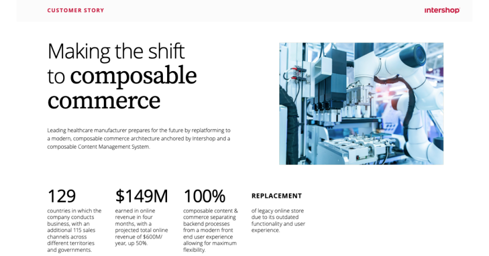 Healthcare manufacturer makes the shift to composable commerce 5