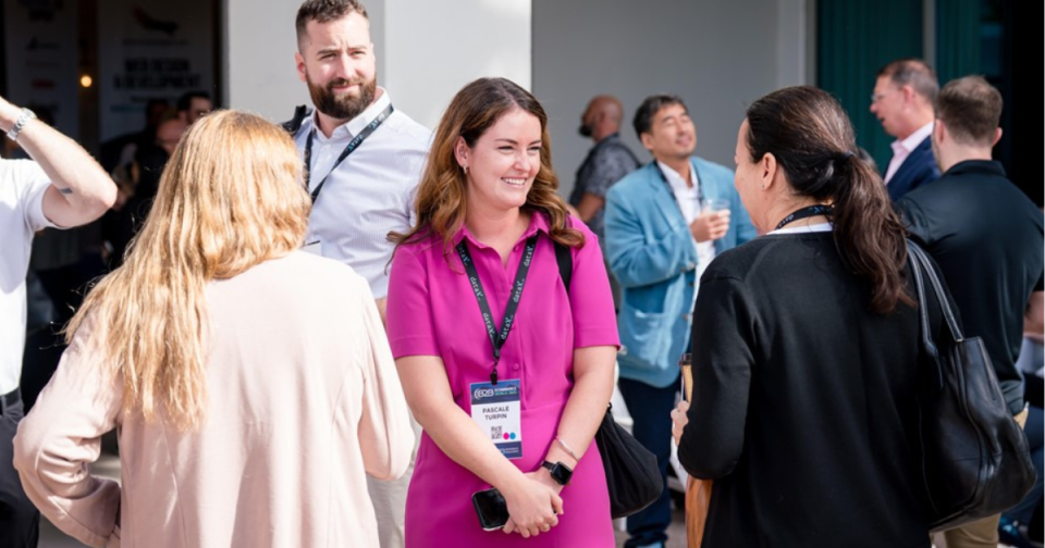 woman smiling outside