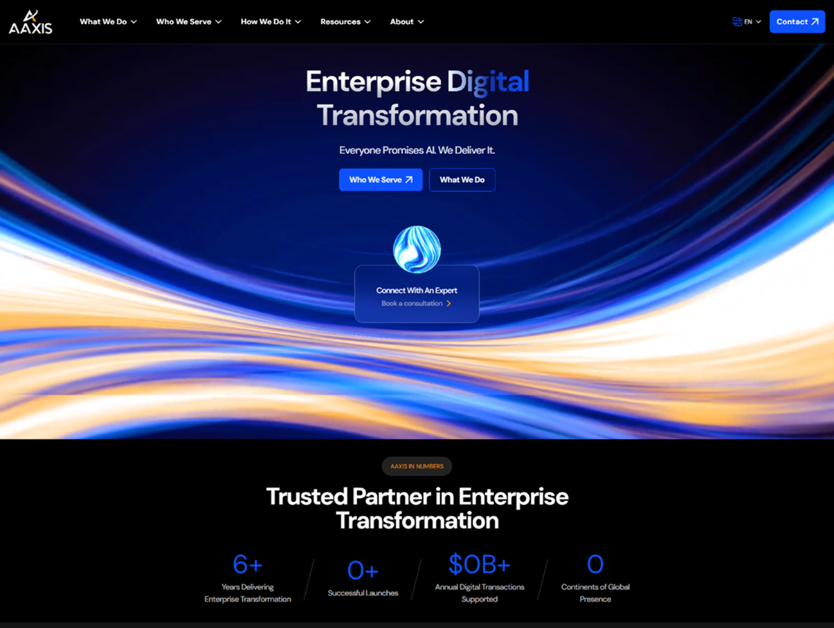 AAXIS homepage screenshot AAXIS Homepage screenshot