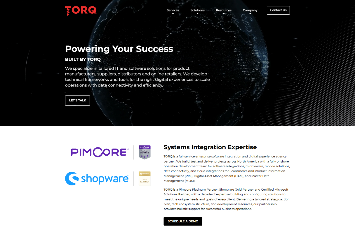 TORQ homepage screenshot TORQ homepage screenshot