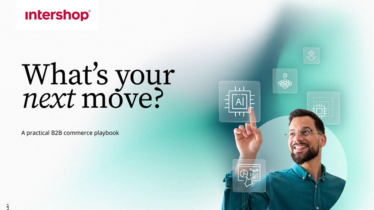 What’s your next move? A practical B2B commerce handbook 60 banner with text: what's your next move?
