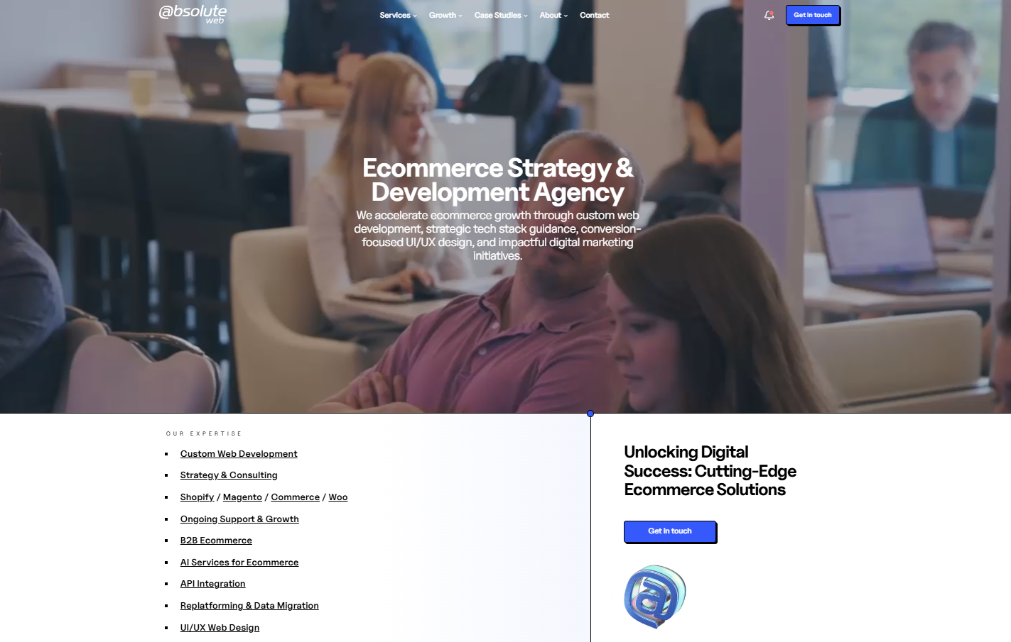 Absolute Web homepage screenshot Absolute Web homepage screenshot