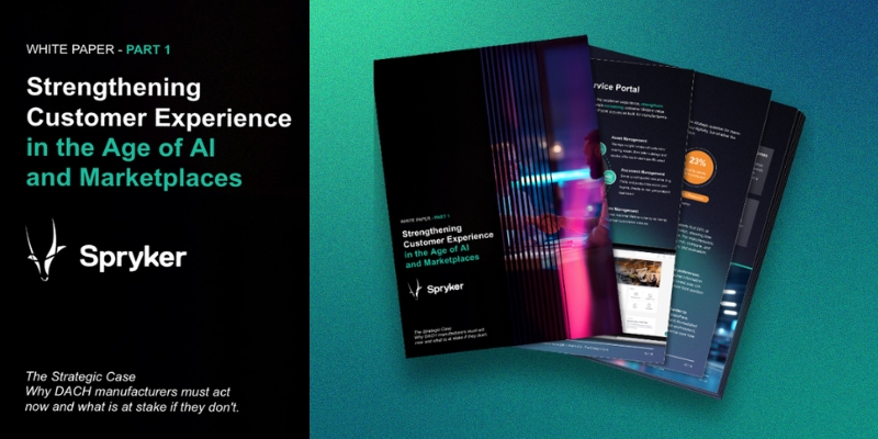 White paper featured image with mock-up designs and text "Strengtening Customer Experience in the Age of AI"