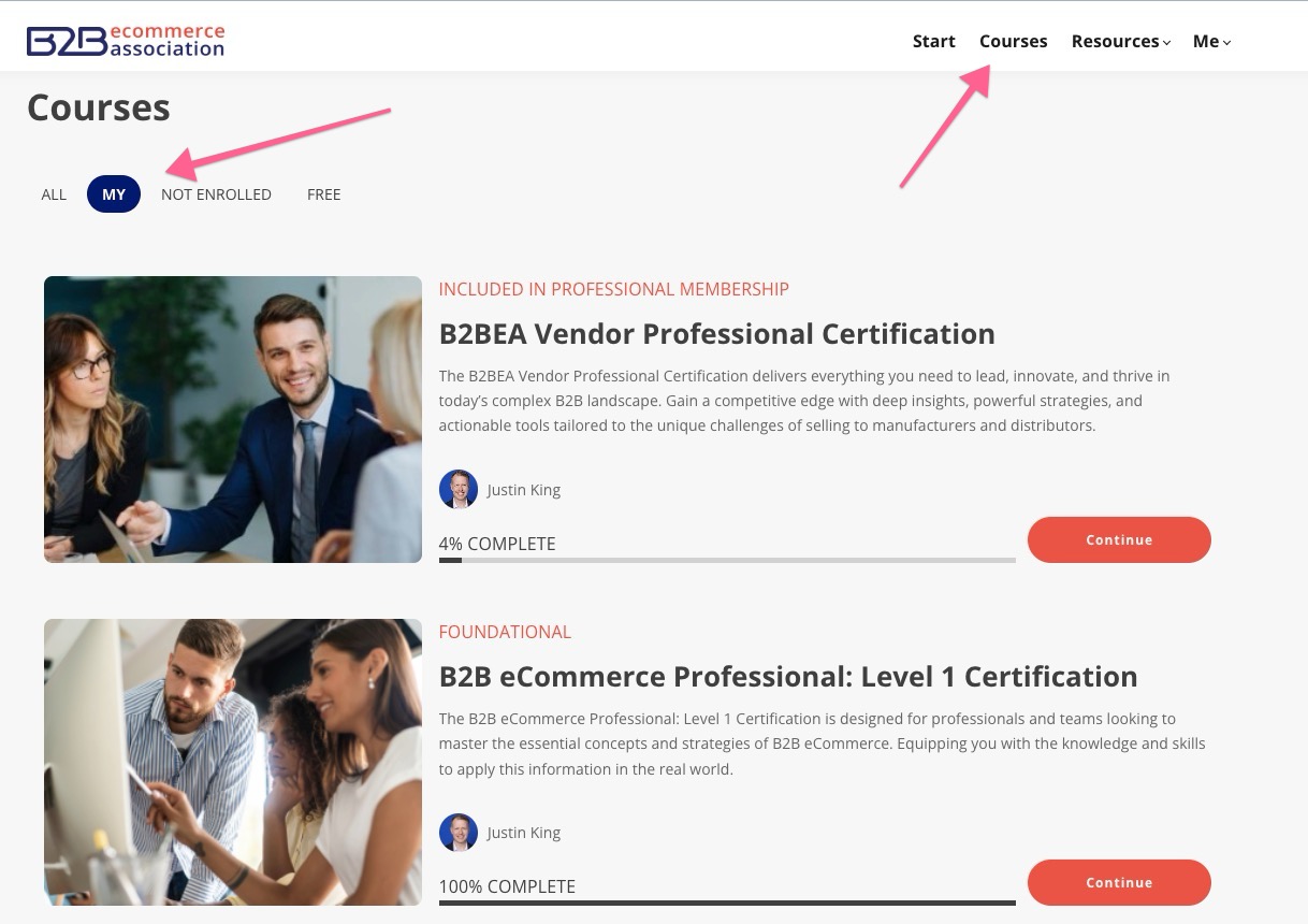Filter and view courses easily