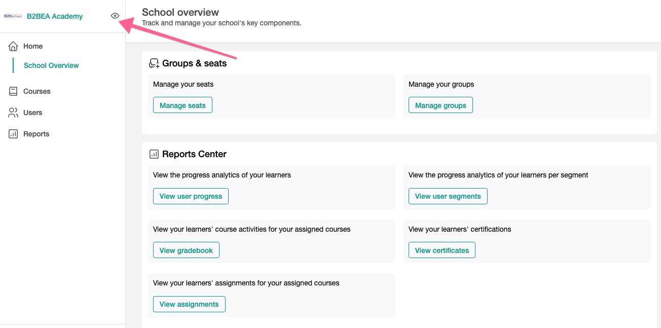 Access student area of the site